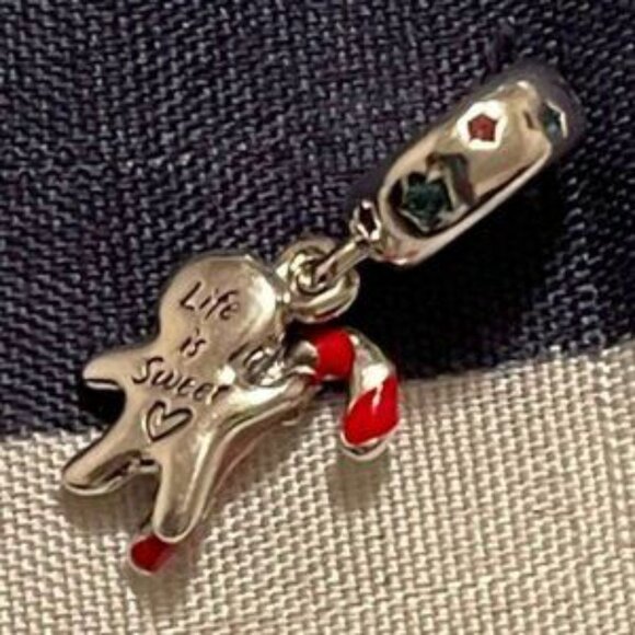 Authentic Pandora Gingerbread Man Dangle Charm - Picture 5 of 5